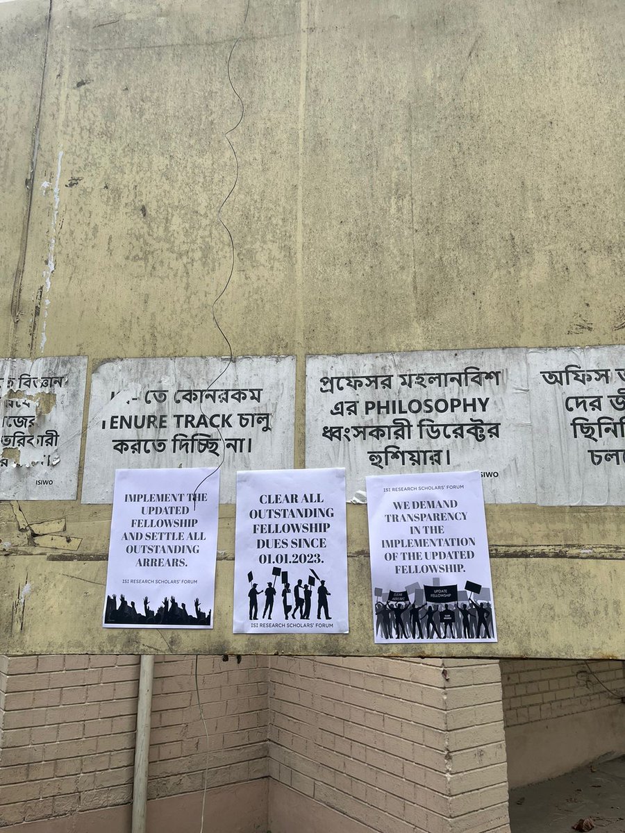 rayarnab015's tweet photo. A peaceful postering session was conducted  in the premises of the Indian Statistical Institute, Kolkata campus as a form of protest demanding transparency regarding (as of yet) non-implementation of fellowship hike for the research scholars. @thewire_in
@the_hindu @TheQuint https://t.co/kCwGfECGwK