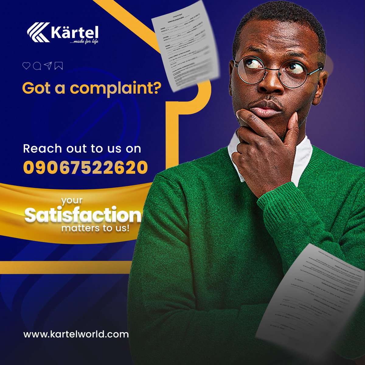 At Kärtel, we value your feedback and strive to provide excellent customer service. If you have any concerns or complaints, don’t hesitate to contact us at the number provided. Your satisfaction is our priority! #CustomerService #Feedback #Complaints #CustomerSatisfaction