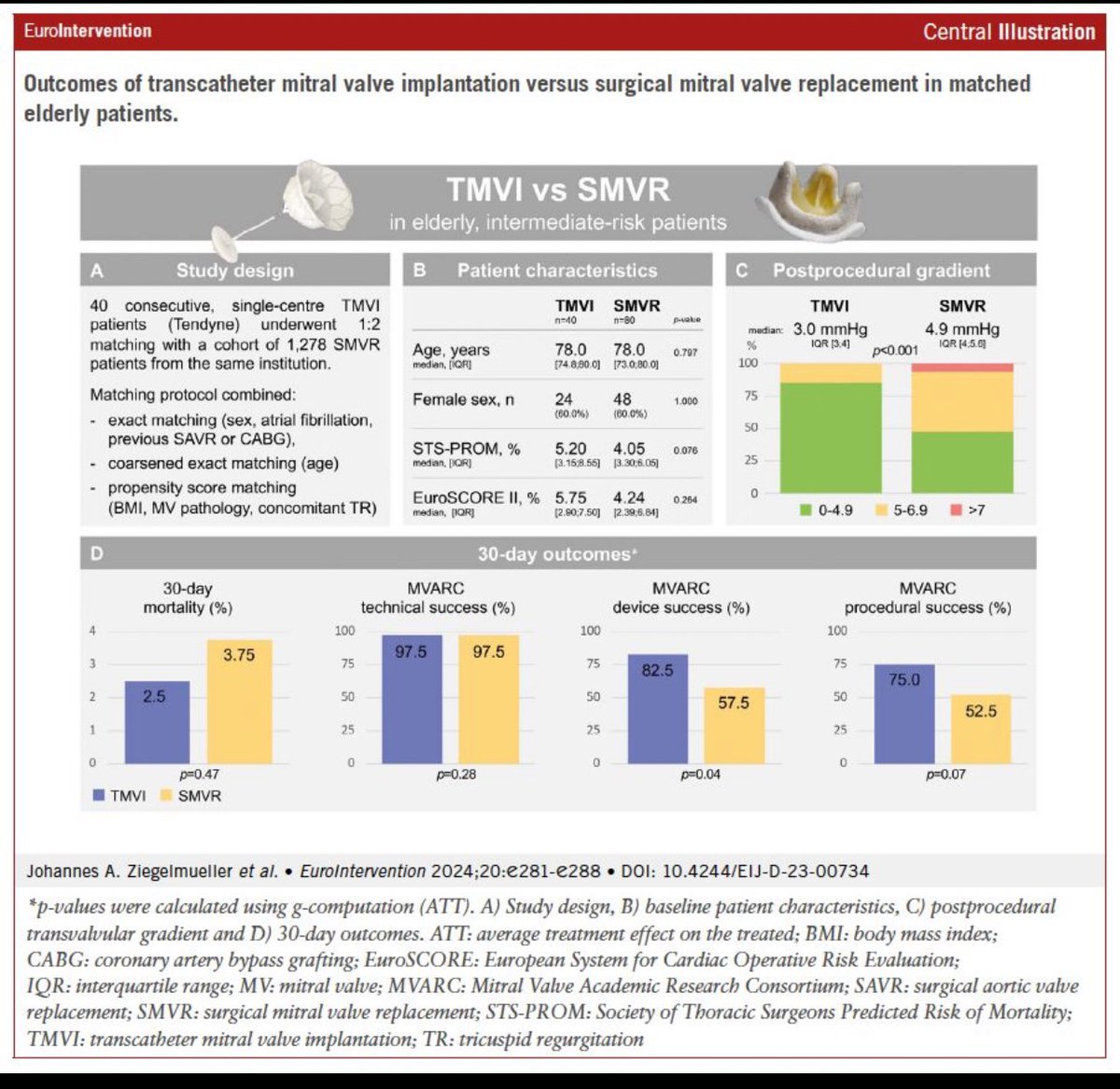 🔥 TMVI 🪡 🆚 🪚 SMVR 🔥 Early outcomes of transapical mitral valve implantation versus surgical replacement in matched elderly patients at intermediate surgical risk published in @EuroInterventio👇: ow.ly/A0lV50QOOm6 @PCRonline @AGIKinterv @escardio @EAPCIPresident…