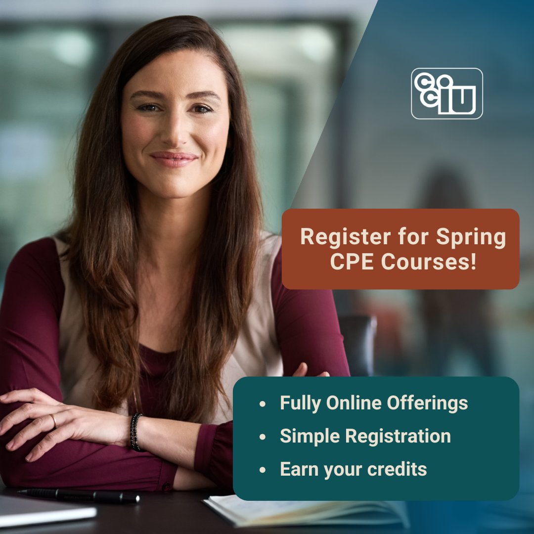 🌼 Spring into success with CCIU's enriching CPE course offerings! Don't miss out! Enroll today and embark on your journey to excellence with #TeamCCIU. Let's spring forward together to unlock your potential! Explore course offerings at cciu.org/CPE  #CCIUInnovates