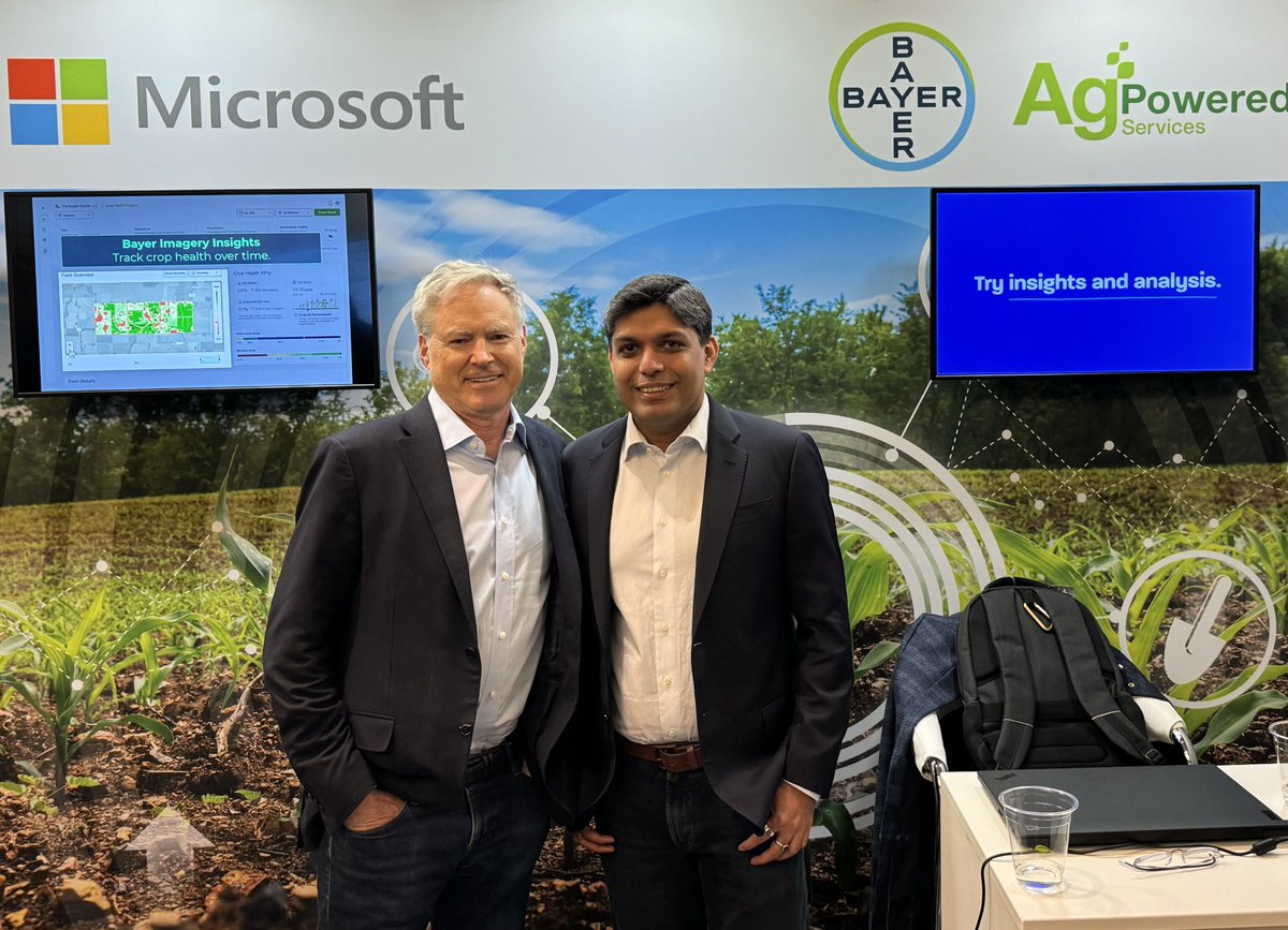With ⁦@RanveerChandra⁩ at World Agri-Tech worldagritechusa.com. A pleasure to share in a keynote my reflections on directions with AI, scientific discovery, and agriculture. An honor to collaborate with Ranveer on kicking off his FarmBeats effort nearly a decade ago.