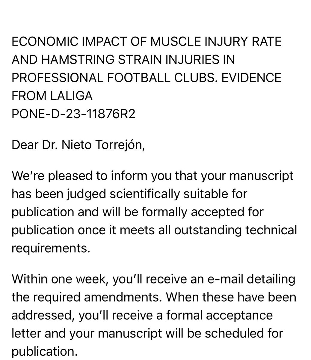 ☺️ Happy to have this 📝 accepted! Terrifying data in @LaLiga 18/19: 🤕Muscle injuries presented a monthly cost of €365,811/team 🍖For HSIs, the monthly cost was about €47,388/team 📉Not reaching the expected position implied an estimated loss of income of € 45,2 millions