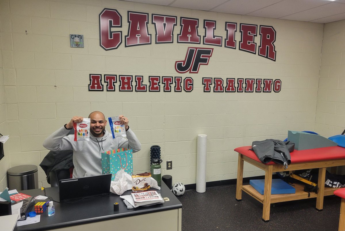 National Athletic Trainer Month and we have the best here at JF! Joey, a BIG Cavalier thank you, for all you do for our student athletes!⚕️