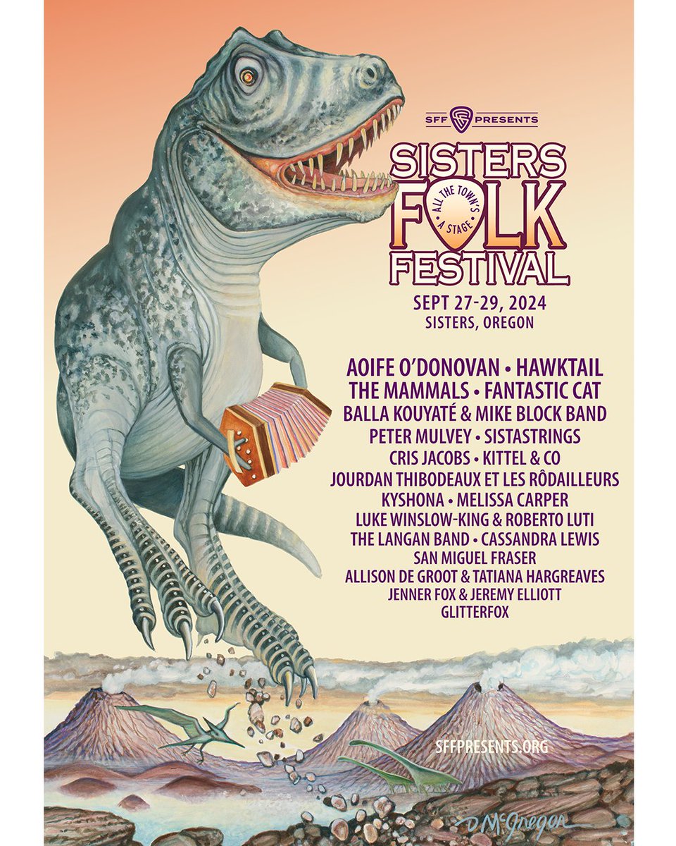 Oregon friends!! I'll be at @SistersFolkFest this Fall, September 27-29! Can't wait to be back in the Pacific Northwest... tickets are on sale now: aftontickets.com/SFF2024