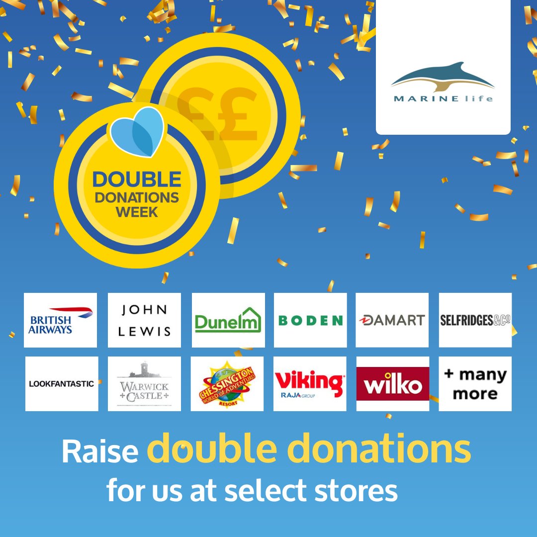 🐬Shopping online this week? 🐬 @giveasyoulive is offering double donations at select retailers, meaning you can raise even more in free funds for us > giveasyoulive.com/double-donatio…
