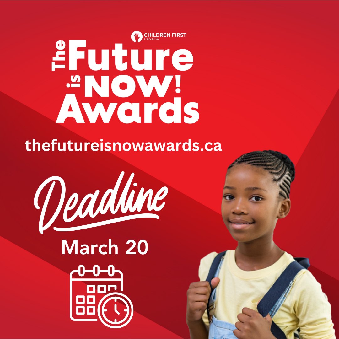 🚨 Don’t miss out! 🚨 The deadline to nominate inspiring young Canadians for the Future is NOW! Awards is tomorrow - March 20! Don't wait until it's too late. #LastCall Awards are made possible thanks to the support of: @cdnheritage @KPMGcanada @telus @ctjumpstart