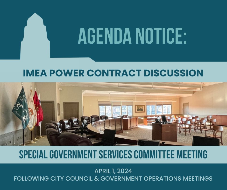 The City of #StCharlesIL City Council is beginning a series of discussions at upcoming Government Services Committee Meetings about the City's contract with IMEA. The first is a special April 1 meeting. Public participation is encouraged. More at stcharlesil.gov/meetings