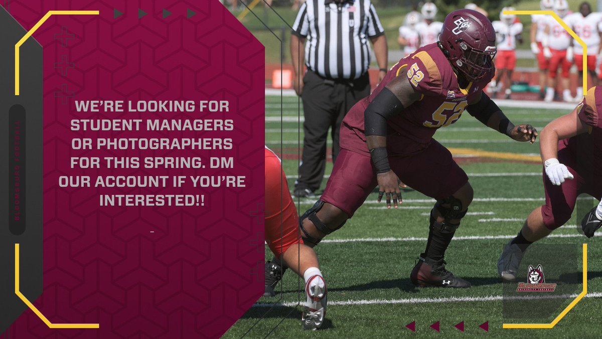 Are you interested in getting involved with Bloomsburg Football and a current Student at BU! DM our account for more information!