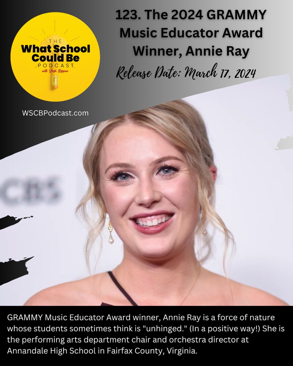 Just released my episode with @GRAMMYMuseum @RecordingAcad Music Educator Award winner + Fairfax County Public Schools @fcpsnews teacher, coach, guide, mentor and incredible human, Ms. Annie Ray. #Education #TEACHers #PublicSchools #ArtsEd #TeacherPD #GRAMMYs #EdEquity #music