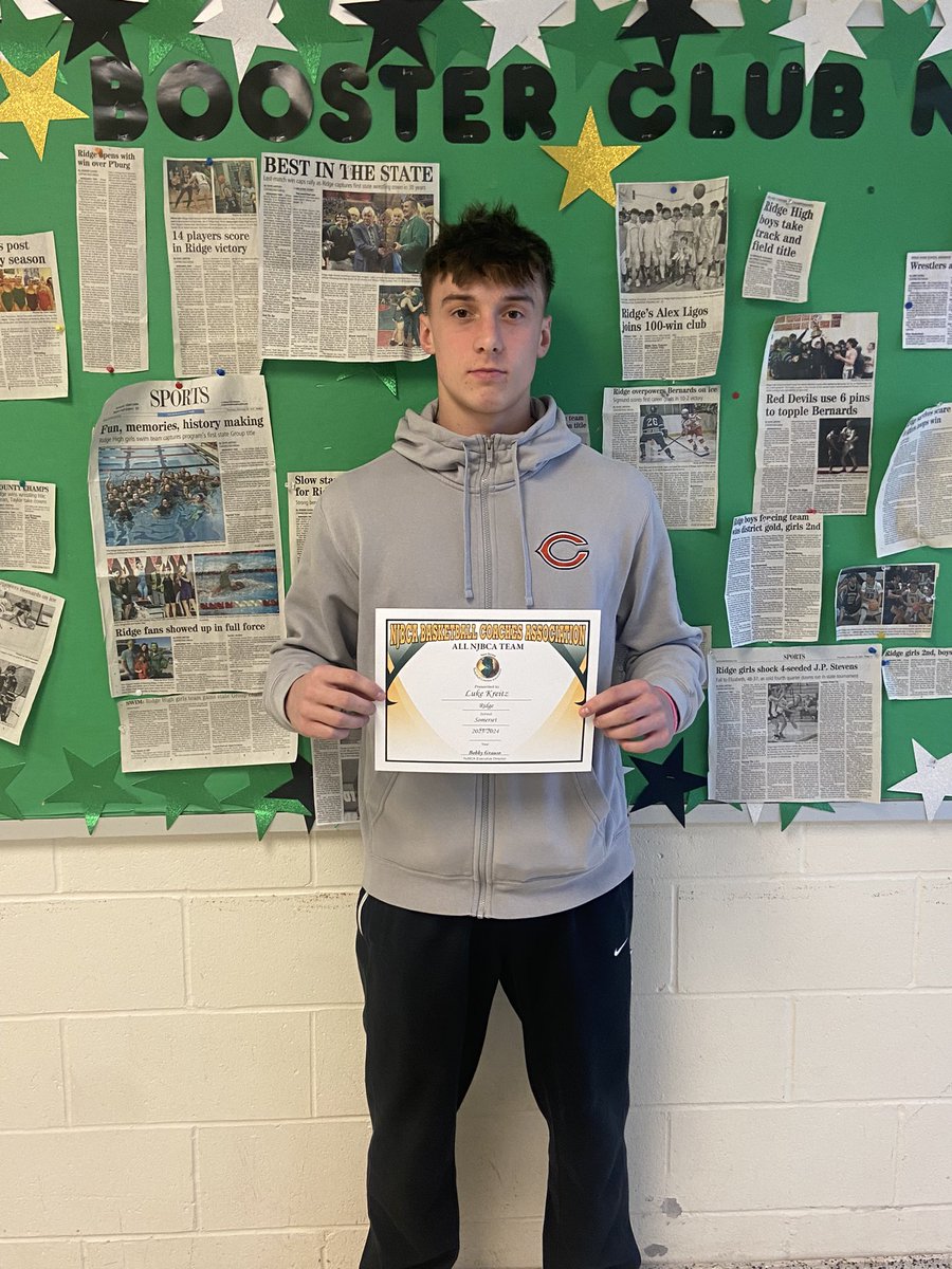 Congrats to Junior Luke Kreitz on being named to the All-NJBCA Team for being recognized as one of the top players in Somerset County! #hardwork #brotherhood @KreitzLuke @Ridgegameday @NJBCA_Official @unitedNJaauboys