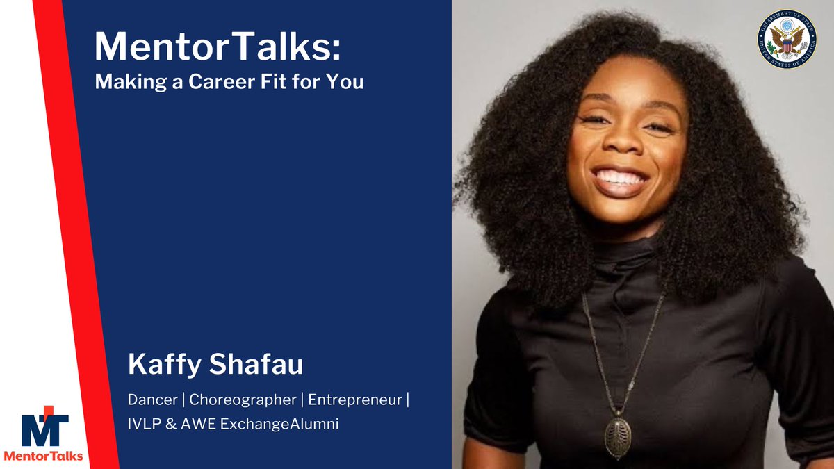Join us in talking to #exchangealumni Kafayat Oluwatoyin Shafau, AKA “Kaffy”, TOMORROW at 11 am ET (4 pm WAT) on #MentorTalks! Kaffy shares her @stateivlp experiences, career advice, and how she views dancing as a way to give back to her country Nigeria. bit.ly/MentorTalksKaf…