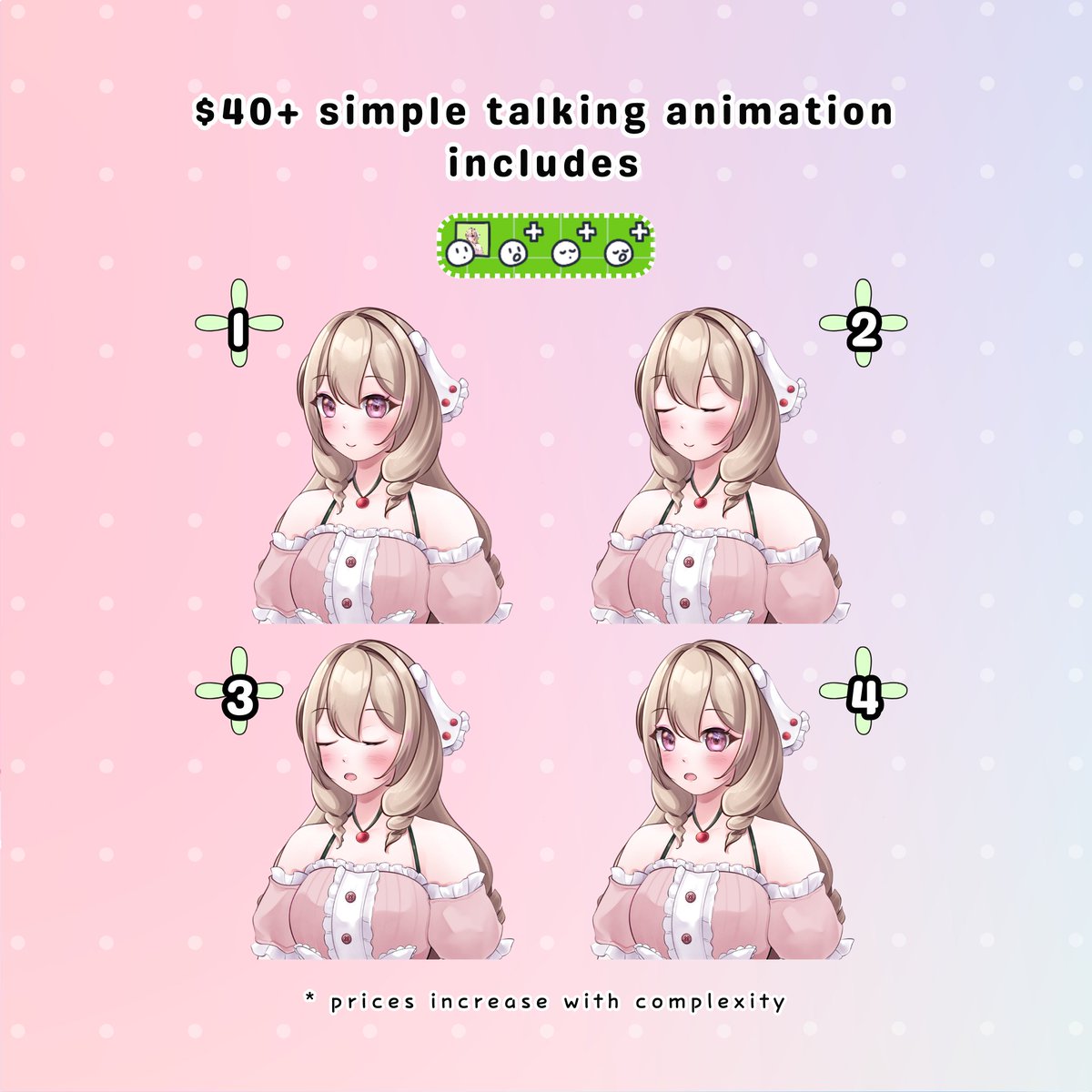 koualoe's tweet photo. PNGTuber commissions starting at $40 for simple talking animation 💗 please share for reach !

-ˋˏ🏷️ ┈┈┈┈ #arttwt #artcomms #streamer #commissionsopen #CommissionSheet #CommissionedArt https://t.co/vwXXCTW0oB