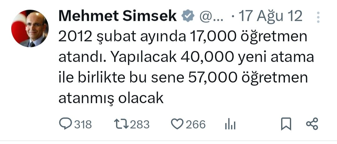 Özüne dön sayın <a href="/memetsimsek/">Mehmet Simsek</a> bu sen değilsin sen 15, 20'lik adam değilsin sana 50 binler 60 binler yakışır, öğretmeni üzmek sana yakışmaz. Hortlaaaaa !

#UlustaÖğretmeneAtama