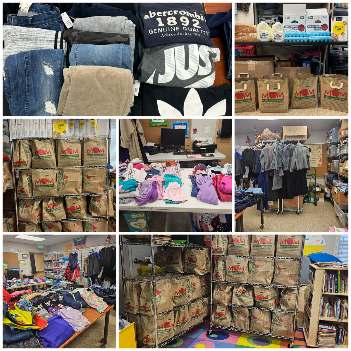 Today @PadoniaPride our Spring Community Cottage Open House/Food distribution, many families were able to shop for free clothing, shoes, and received a bag of food, milk, eggs, and bread. Thank you to the Student Support Network!!