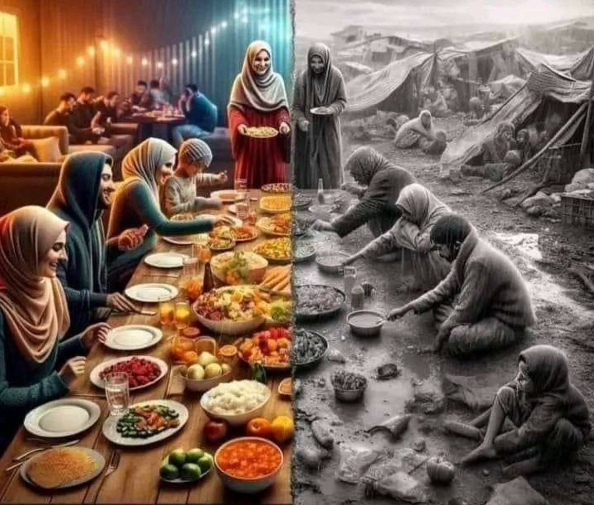 Sebuah ilustrasi Ramadhan kita di sini, dan Ramadhan mereka di sana