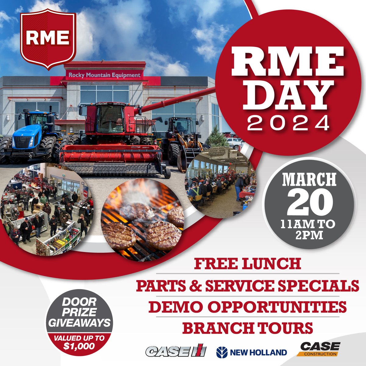 Visit any RME location TOMORROW from 11AM to 2PM for a free lunch & amazing door prizes, parts and service specials, demo opportunities and branch tours. Click here for more info: rockymtn.com/promotions/rme… . . . #RME #Day #Prizes #FreeLunch #Specials #Demos #Tours