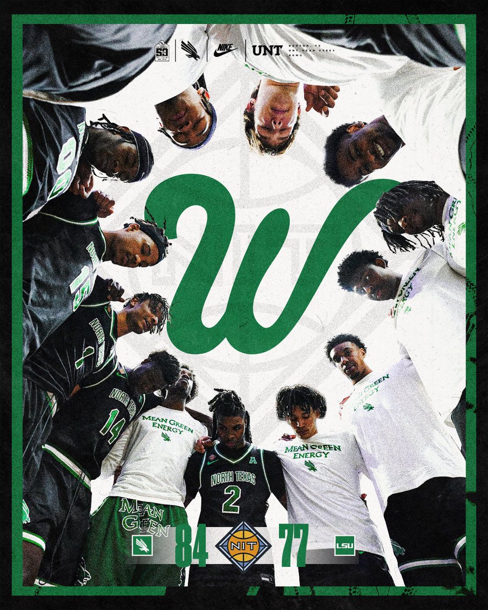 GEAUX MEAN GREEN!

Your Mean Green advance to the <a href="/NITMBB/">NIT</a> second round with a 84-77 win at LSU!

#GMG