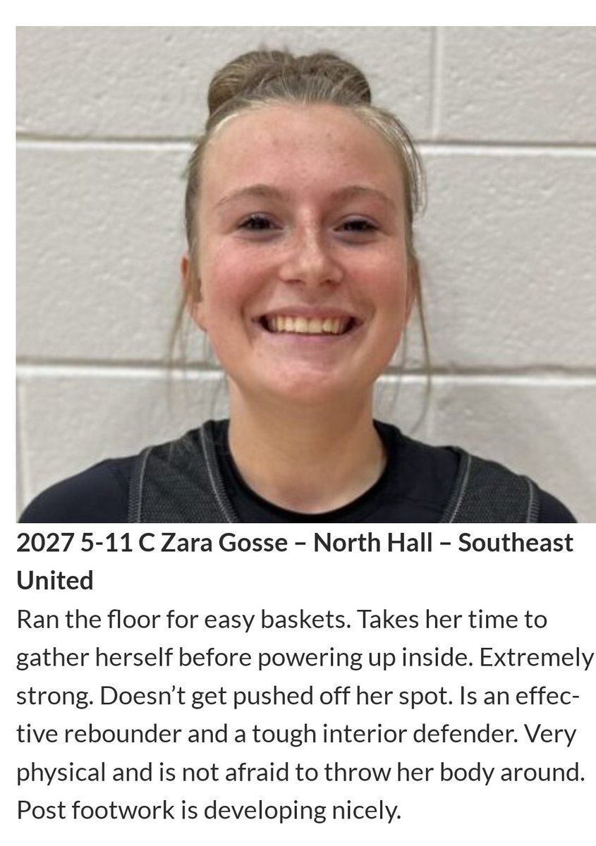 ZaraGosse's tweet photo. Thanks so much for the feedback @KyleSandy355! Your events are top tier! Rebounding and defense are huge for me! I've been putting a lot of effort into improving at my position, and it's even more motivating to have it noticed! #Classof2027 #paintprotector @CoachDSchirm @nakeiaburks @_CoachL_
