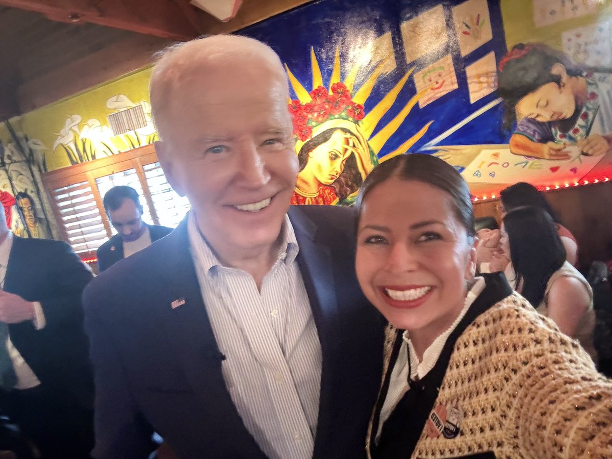 Honored to meet @POTUS Biden, champion of VAWA – the law that paved the way for my mother's immigrant status, leading to my citizenship and my path to serve Arizona. Grateful for his advocacy for Latino and immigrant communities. 🇺🇸 #LatinosConBiden