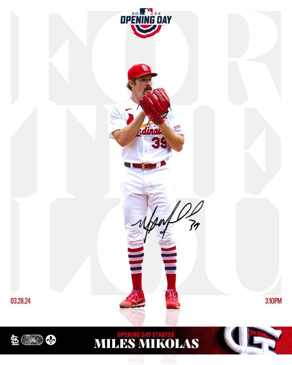 CardjnaIs's tweet image. Taking one for the team on Opening Day in LA: Miles Mikolas!

#ForTheLou