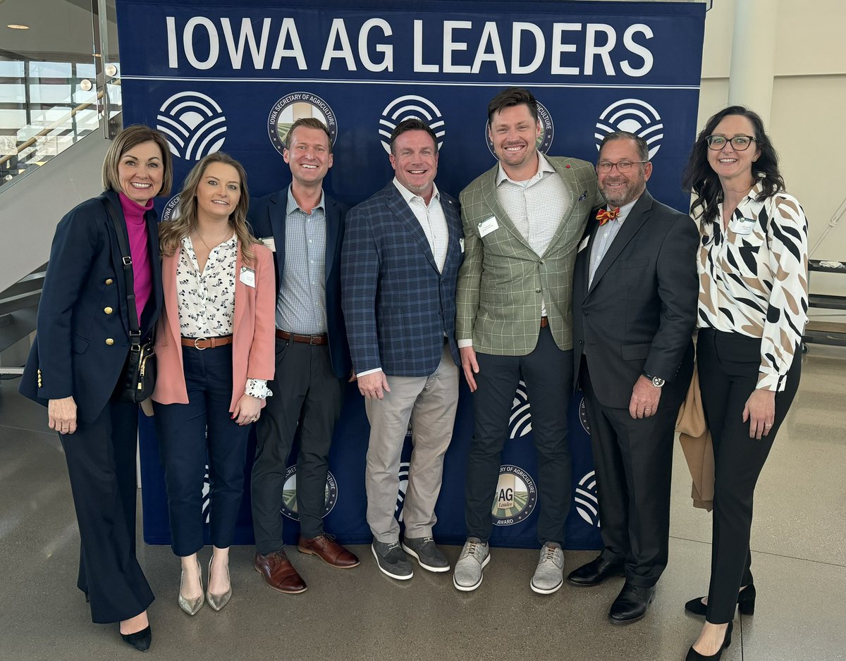 Another great evening at the IA Ag Leaders event! Proud to represent <a href="/pivotbio/">Pivot Bio</a> and honor the service of so many giving time and talent to make Iowa agriculture a better place. Great to be with <a href="/seanblomgren/">Sean Blomgren</a> <a href="/IAGovernor/">Gov. Kim Reynolds</a> Roger Underwood, <a href="/ClaytonJNevins/">Clayton Nevins</a> <a href="/emilyibach/">Emily Ibach Thomas</a> and Chad Behn