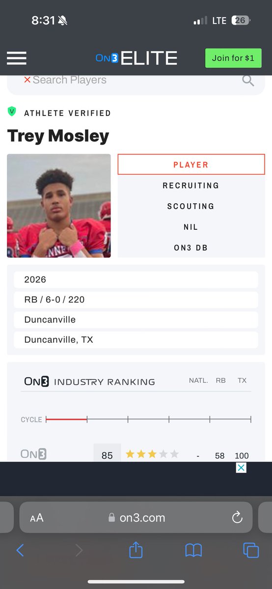 Blessed to be rated on @On3sports @On3Recruits