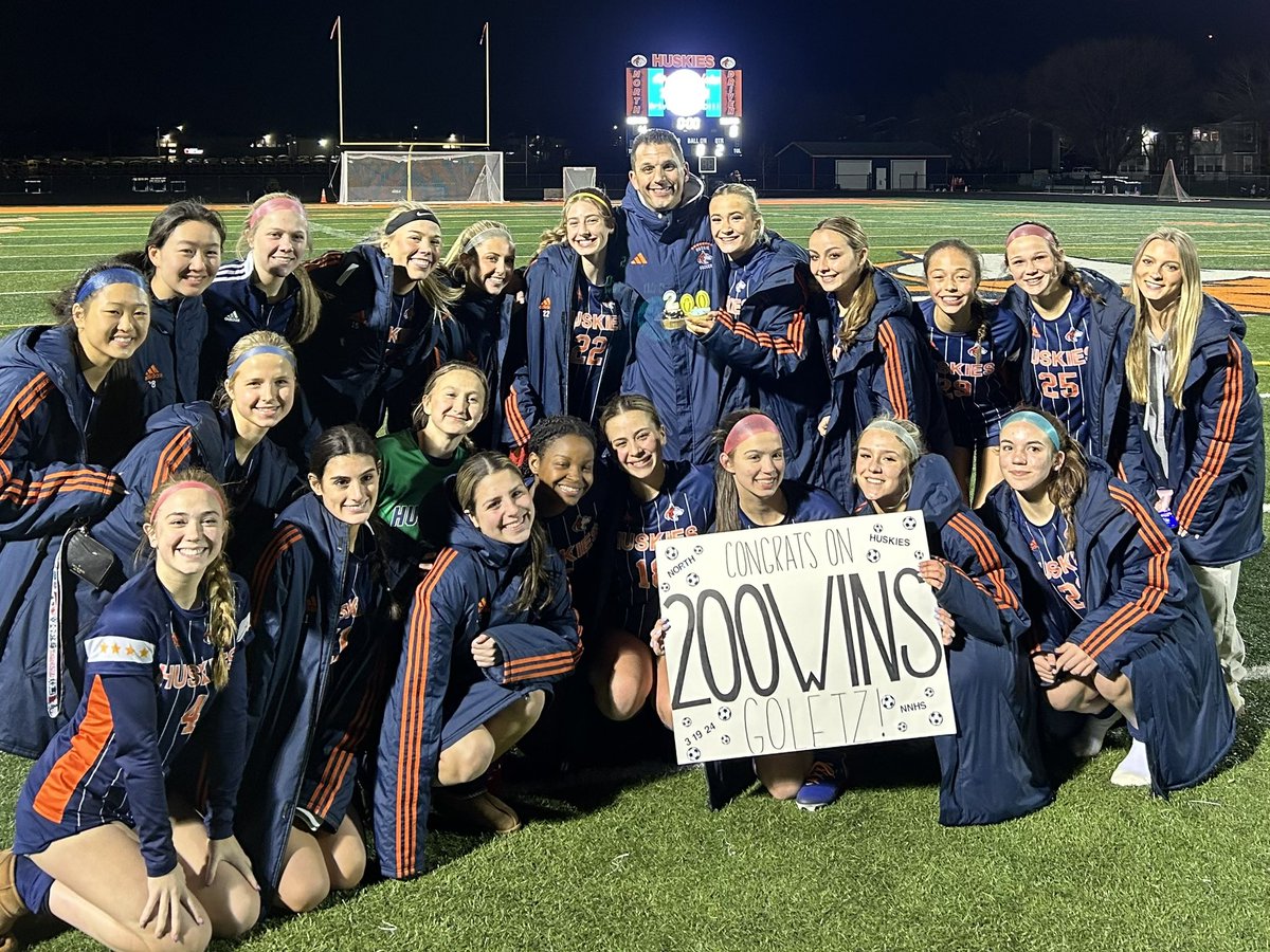 Congrats to Coach Goletz on his 200th win. One of the all-time greats already! @NNHSGirlsSoccer