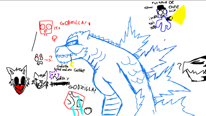 1954Degon's tweet photo. just some Godzilla doodles (OwO) https://t.co/vb0iAjwC9D