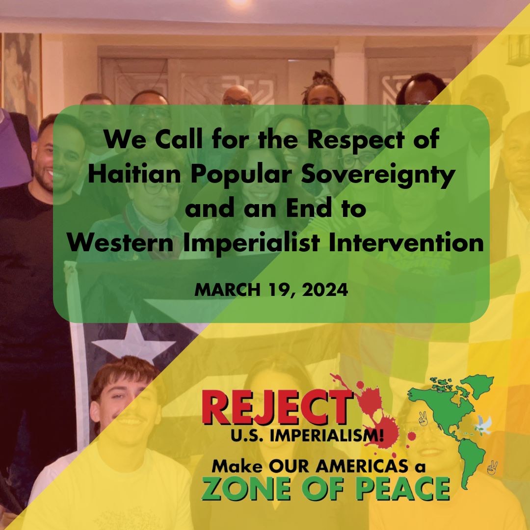 Blacks4Peace's tweet photo. As organizations of the Zone of Peace Campaign, we recently gathered in Bogota, Colombia, and agreed on the urgent need to support the people of Haiti and their popular mobilizations against ongoing imperialist violence. https://t.co/0DG5bbF43X