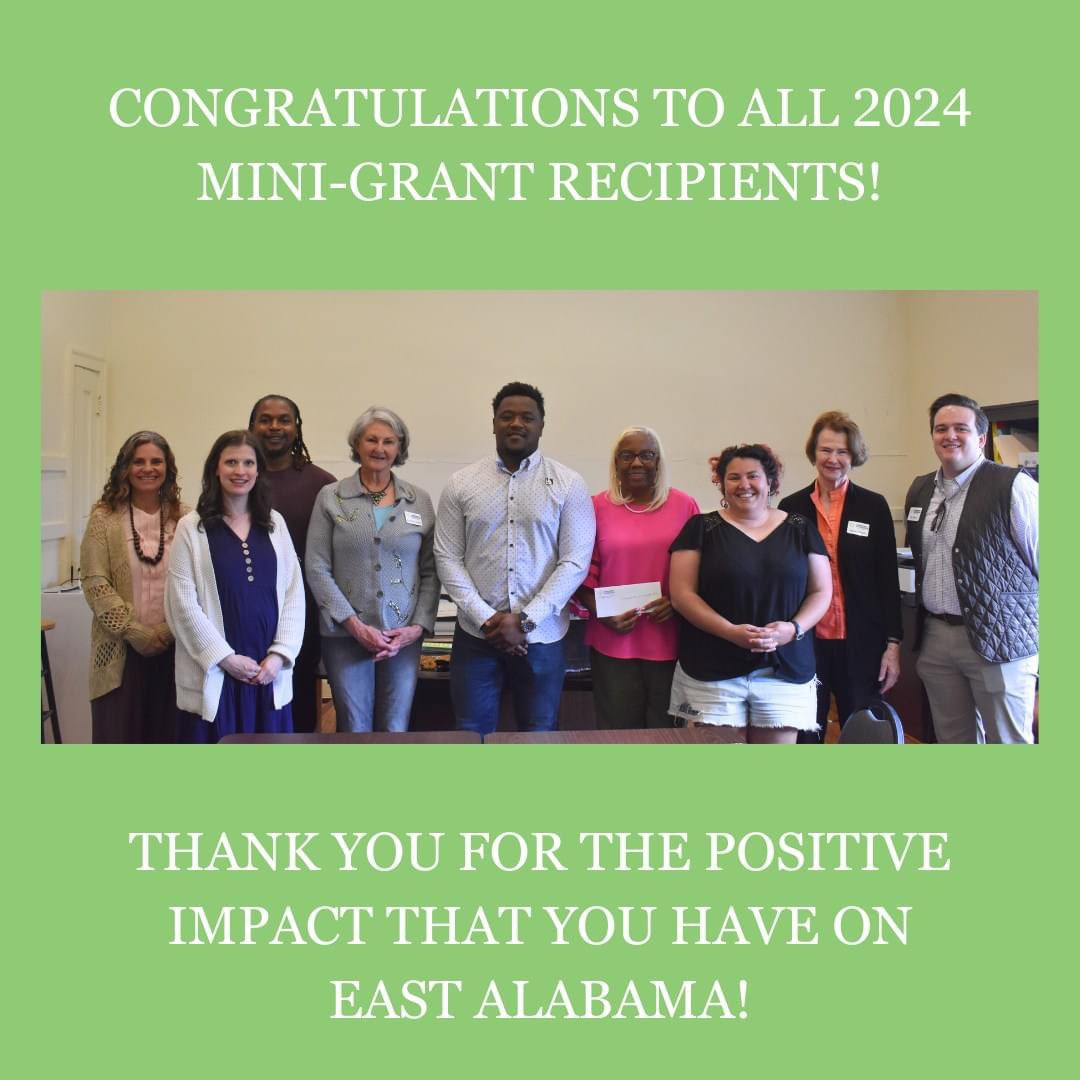 Love these mini-grants we award from the Community Foundation of East Alabama. The organizations that received grants are homegrown smaller nonprofits that are having a huge impact on the community. #CFEA #CommunityFoundations #ConnectingPeopleWhoCareWithCausesThatMatter