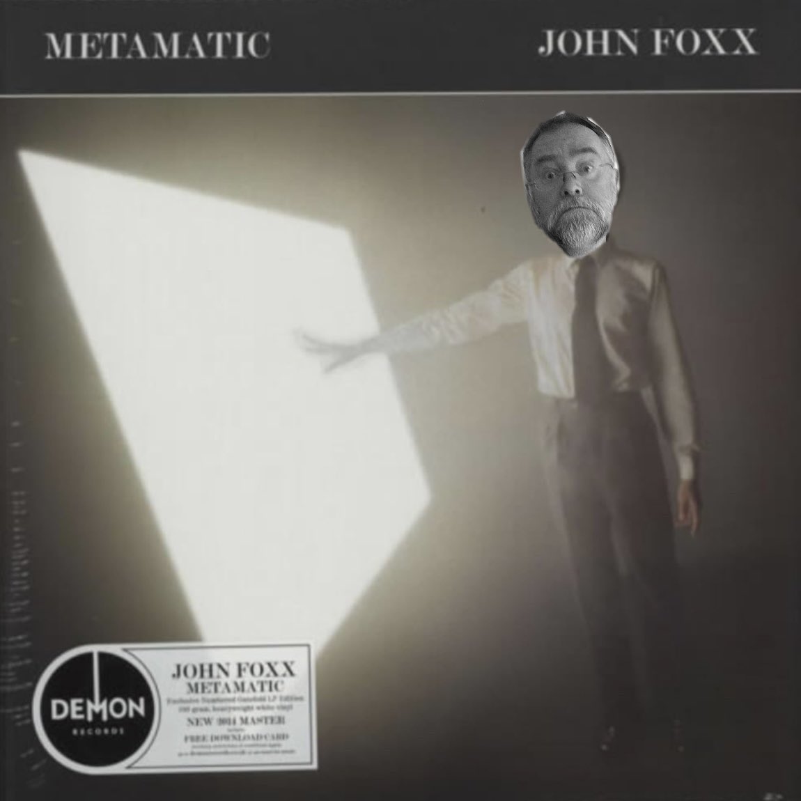 Fun fact. The #JohnFoxx album cover for #Metamatic is based on my stumbling down to the fridge at 2:00 in the morning only to find there is nothing there to eat