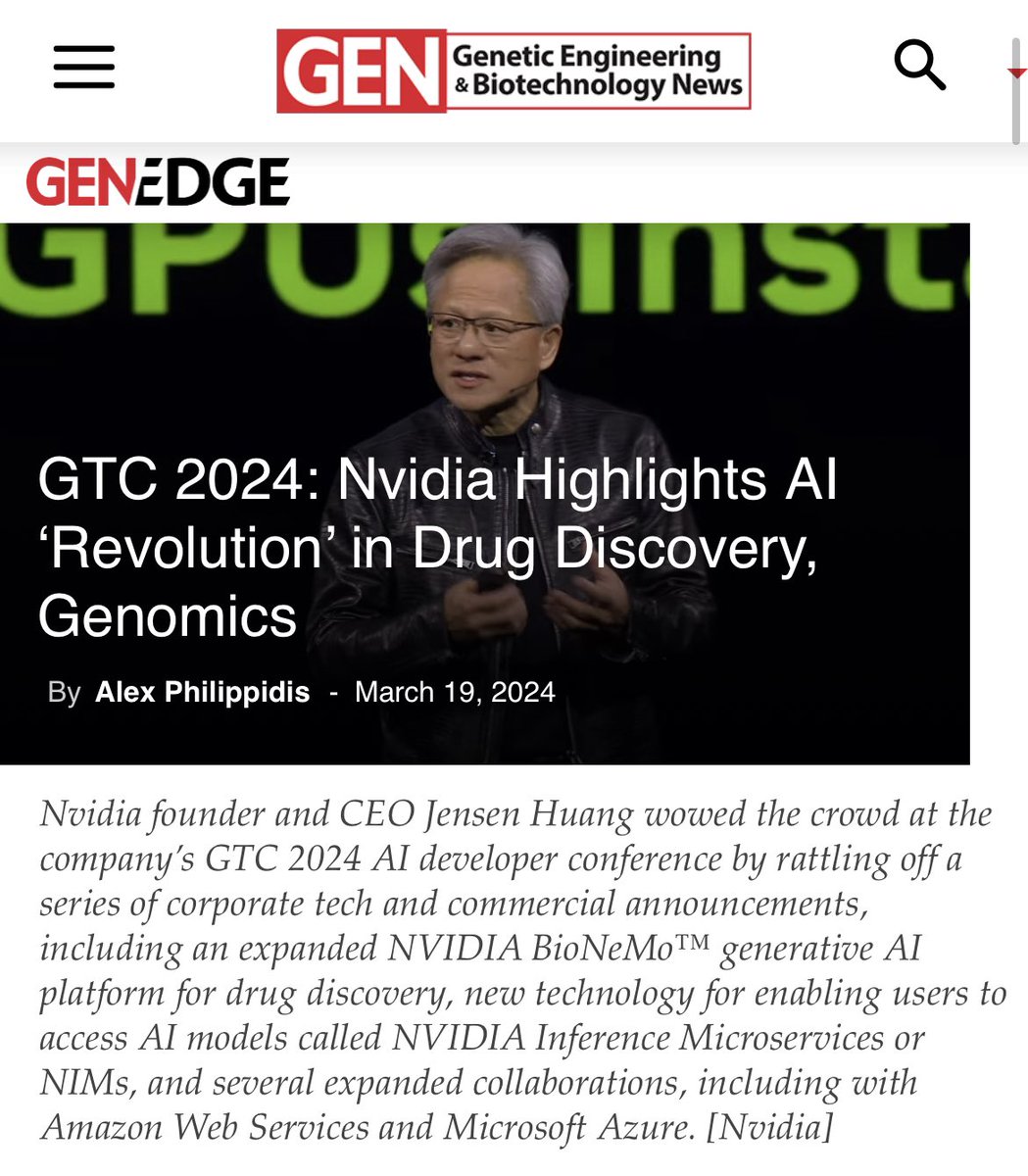 DrAbdulmajeedFR's tweet photo. اخبار كبيرة من Nvidia و سعيدة للمختصين في #الذكاء_الاصطناعي و #المعلوماتية_الحيوية و #تعلم_الآله و #الجينوم و اكتشاف الادوية لأنه تم إطلاق منصة  BioNeMo وبها أدوات قوية جداً  

 1-NVIDIA BioNeMo

2-the platform’s first genomics model, DNABERT

, 3-EquiDock
#AI #DeepLearning #DNA https://t.co/me6lU4UnwF