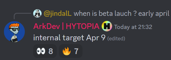 HYTOPIA beta launch is now scheduled for April 9th (invite-only). 🎮