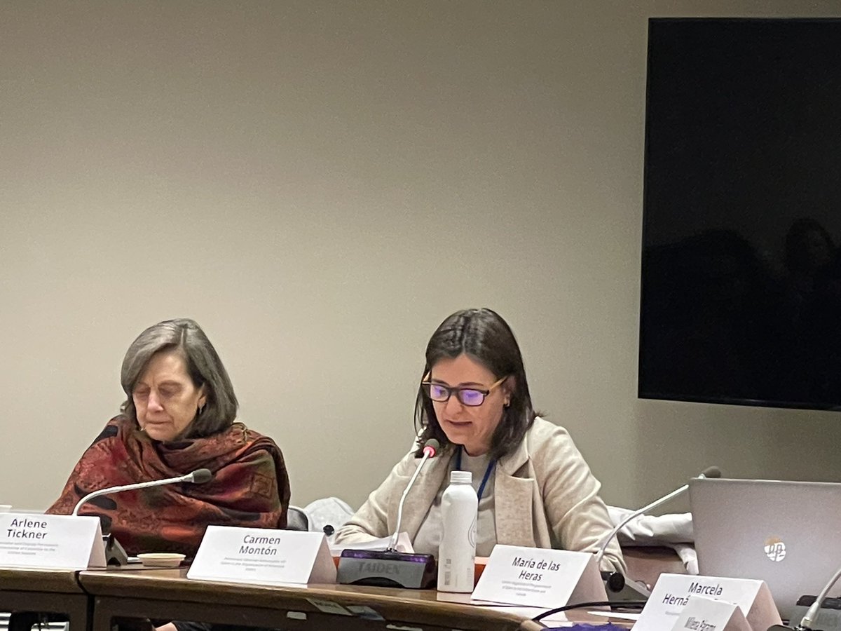 @MisionONUCol Spain passed a pioneering law in 2004, but “violence against women has been mutating into new forms since then,” says @CarmenMonton of @EspOEA on why laws must continue to evolve to address #TFGBV, starting off today’s #CSW68 event. #OnlineHarms