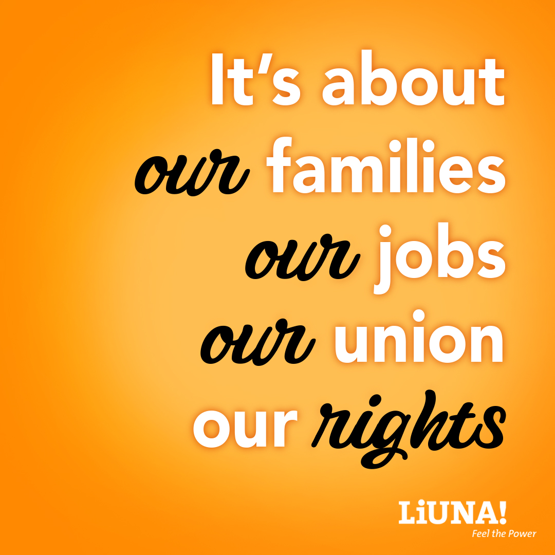Our #union is about families, jobs & your rights!

#UnionsForAll #UnionStrong #UnionYes #UnionProud #GoodJobs #Safety #LIUNA #FeelThePower