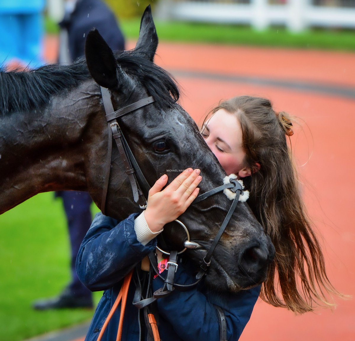 How lovely is this. Monmiral and Bethany after winning the Pertemps.