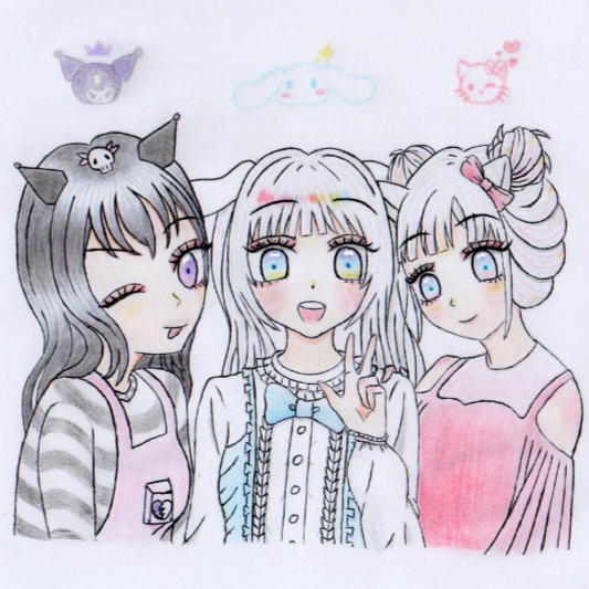 YunSnow4's tweet photo. 🖤💙❤️
#kuromi #cinnamoroll #hellokitty #sanrio #art https://t.co/bETZFJCWTJ