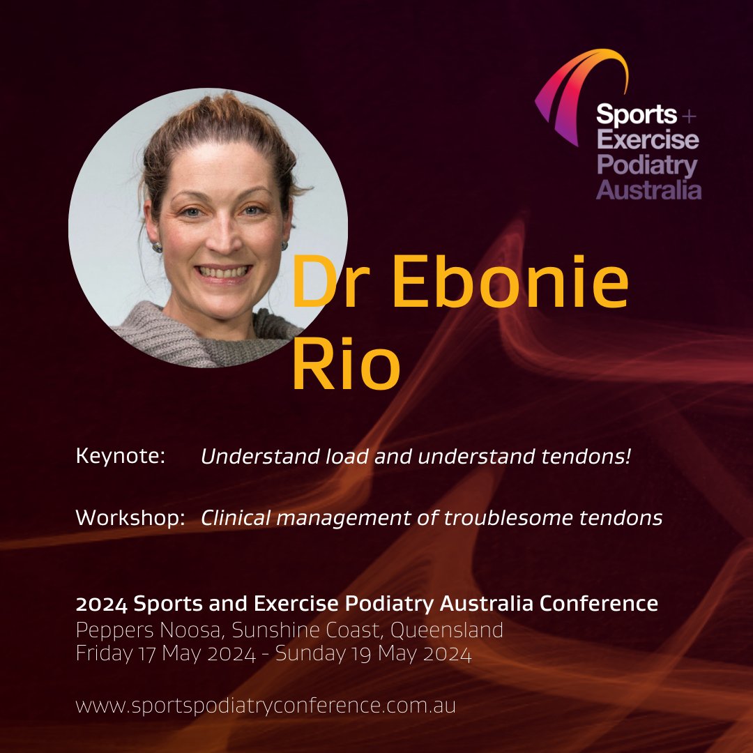 Wonderful to have #tendon expert, Dr Ebonie Rio @tendonpain present at #2024SEPAConf!🙌 ⚠️Reminder: there's only 20 regos left!⚠️ Register now for: 🎓Quality CPD from internationally-respected experts 🤝Networking opportunities 🌊Sun & surf in Noosa sportspodiatryconference.com.au