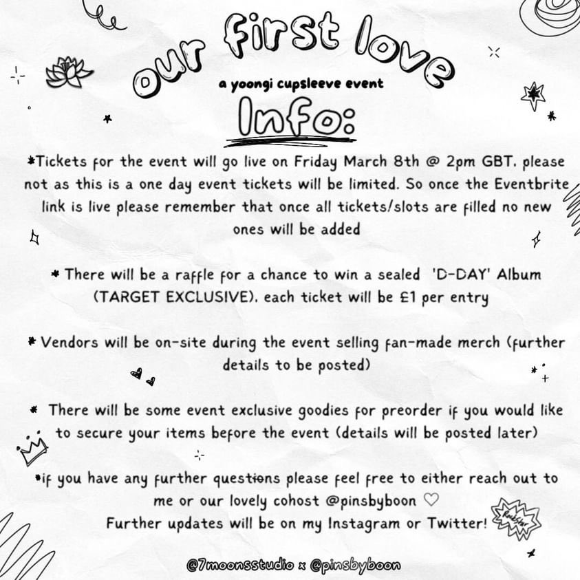 pinsbyboon's tweet photo. ˚₊‧⁺˖⋆° OUR  FIRST LOVE ˖⁺‧₊˚

I am so happy to present a cup sleeve event celebrating our sweetheart Min Yoongi’s!!

📍 NUTTEA Nut Mylk Tea - Soho London, Noel St, 邮政编码,W1F 8GD
 
🗓 30th March 2024
⏰ 12:00pm - 9:00 pm

ticket link below:

https://t.co/3jbSIod4Bz https://t.co/KFNSTYyALO