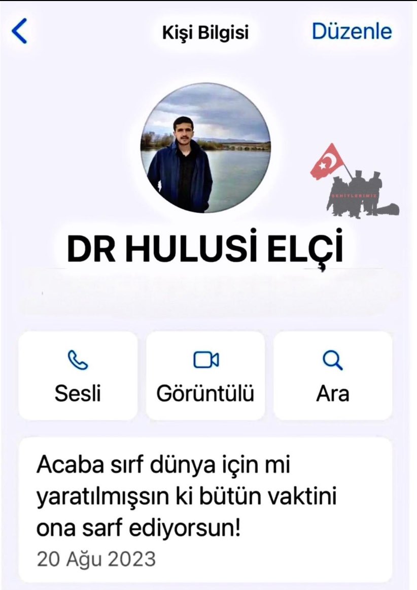 Dr. Hulusi Elçi kardeşimiz Van Medrese-i Nuriyesinde kalıyordu. İman ve Kur’an hizmeti için Risale-i Nura hayatını vakfetmişti. Kuzey Irak’ta askerlik vazifesini yaparken terhisine bir hafta kala, bugün gerçek manada terhisini yani şehadet haberini aldık. Profiline yazdığı:…