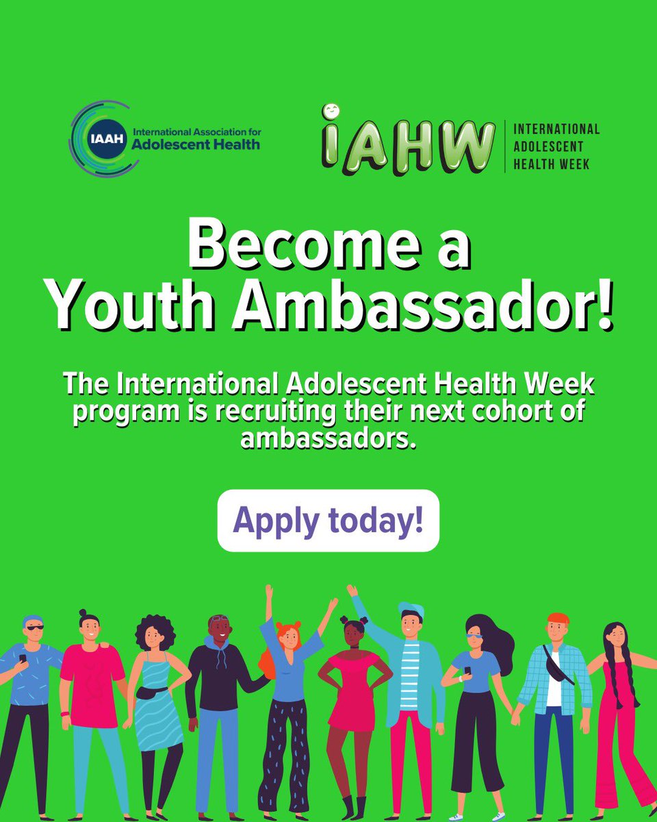 Ngozi Oketah (@engozyo) on Twitter photo The call for #IAHW2024 <a href="/IAAHglobal/">IAAH</a> youth ambassadors is out!
Please spread the word! <a href="/AYPHcharity/">AYPH charity</a> <a href="/yphsig/">YPHSIG</a> <a href="/acamh/">Association for Child & Adolescent Mental Health</a> @Adolescent_Hlth <a href="/CforAH/">Centre for Adolescent Health (CAH)</a> <a href="/adolnetworkni/">Adolescent Network NI (ANNI)</a> <a href="/AWAInitiative/">A Well-Informed Adolescent Initiative</a> <a href="/Susie8_Love/">Dr Susie Willis💙</a> <a href="/AdolHealthIAP/">Adolescent Health Academy - IAP INDIA</a>
Anyone 16-24 can apply
Link below👉🏽
#bethevoice The call for #IAHW2024 <a href="/IAAHglobal/">IAAH</a> youth ambassadors is out!
Please spread the word! <a href="/AYPHcharity/">AYPH charity</a> <a href="/yphsig/">YPHSIG</a> <a href="/acamh/">Association for Child & Adolescent Mental Health</a> @Adolescent_Hlth <a href="/CforAH/">Centre for Adolescent Health (CAH)</a> <a href="/adolnetworkni/">Adolescent Network NI (ANNI)</a> <a href="/AWAInitiative/">A Well-Informed Adolescent Initiative</a> <a href="/Susie8_Love/">Dr Susie Willis💙</a> <a href="/AdolHealthIAP/">Adolescent Health Academy - IAP INDIA</a>
Anyone 16-24 can apply
Link below👉🏽
#bethevoice