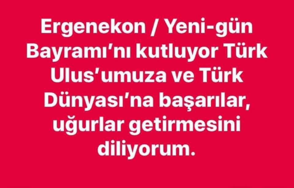 Ergenekon / Yeni-gün Bayramı'nı kutluyor Türk Ulus'umuza ve Türk Dünyası'na başarılar, uğurlar getirmesini diliyorum.

Saygılarımla 

Dr. Babek Cavanşir