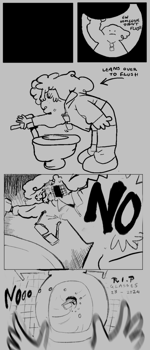 「flushed my glasses down the toilet . whatever 」momopatchiの漫画