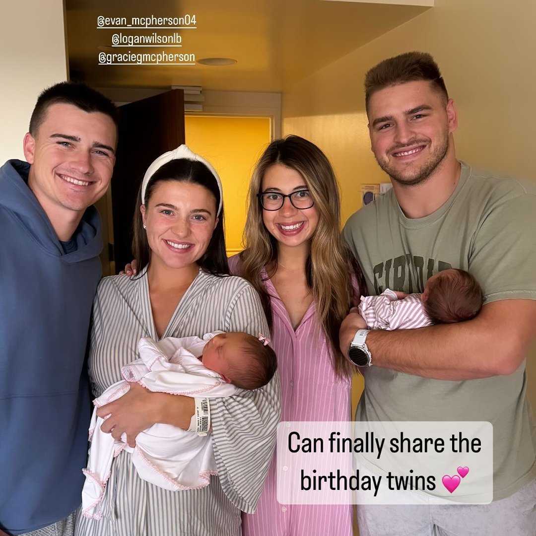 Bengals K Evan McPherson and LB Logan Wilson and their wives welcomed daughters on the same day in the same hospital 🥹🫶 #GirlDads (via Gracie McPherson, Morgan Wilson)