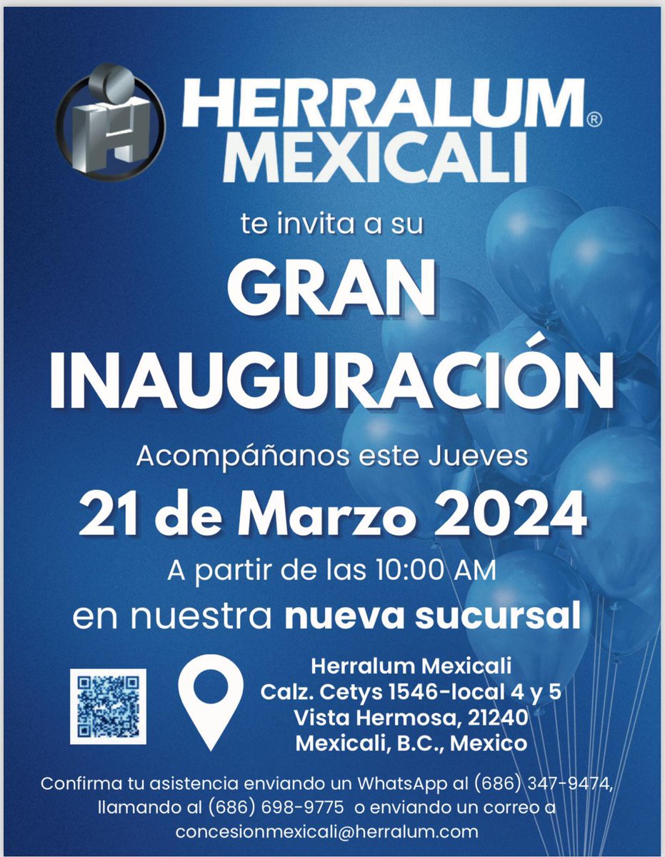 herralum's tweet photo. Apertura de la nueva Tienda HERRALUM Mexicali, Jueves 21 de Marzo 2024 https://t.co/moyoz5hypi
