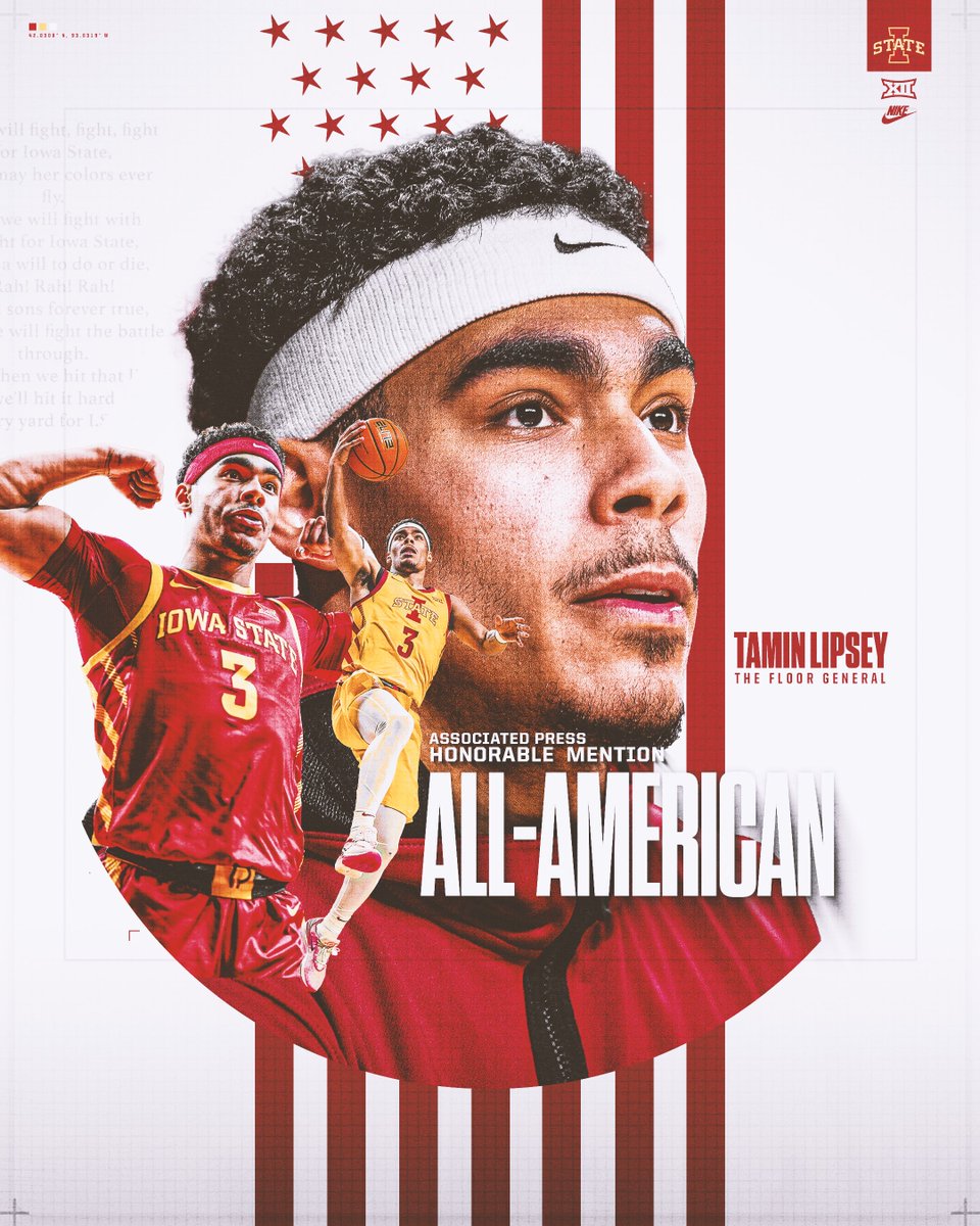 Iowa State Menβs Basketball (@cyclonembb) on Twitter photo πΌπ‘π‘-πΌπ’ππ§ππππ£!
The ππΌπΊπ²ππΌππ» ππΆπ± is an AP All-American.
π°: tinyurl.com/ype564f4
#Cyclones | #C5C | <a href="/TaminLipsey/">Tamin Lipsey</a> πΌπ‘π‘-πΌπ’ππ§ππππ£!
The ππΌπΊπ²ππΌππ» ππΆπ± is an AP All-American.
π°: tinyurl.com/ype564f4
#Cyclones | #C5C | <a href="/TaminLipsey/">Tamin Lipsey</a>