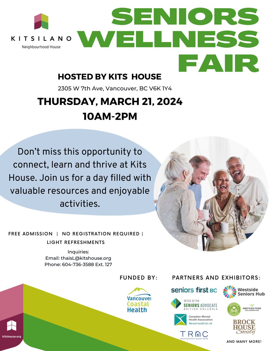 OSA staff will be at the Kits House Seniors Wellness Fair this Thursday, March 21 in Vancouver. Come by our booth to say hello and learn more about our office!