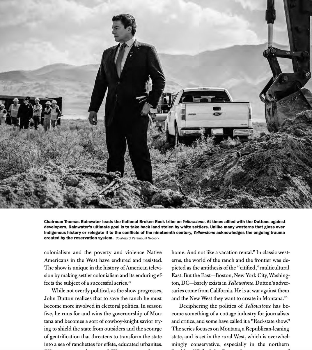 Montana: The Magazine of Western History just published my take on the  TV series, Yellowstone, and the way the shown comments on rural gentrification in the West, the legacy of settler colonialism, and contemporary American manhood and masculinity. #YellowstoneTV