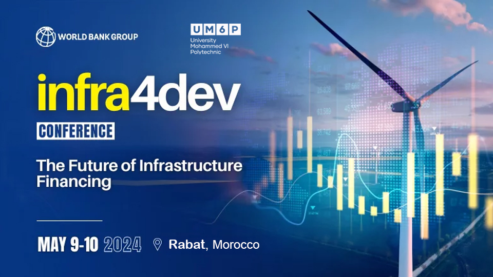 Looking forward to #Infra4Dev, where policy makers worldwide will tackle the need for more resources to drive sustainable development. Join us at @UM6P_officiel in Rabat, Morocco 🇲🇦 to explore financing & funding solutions for #infrastructure: wrld.bg/zGLv50QVsoU