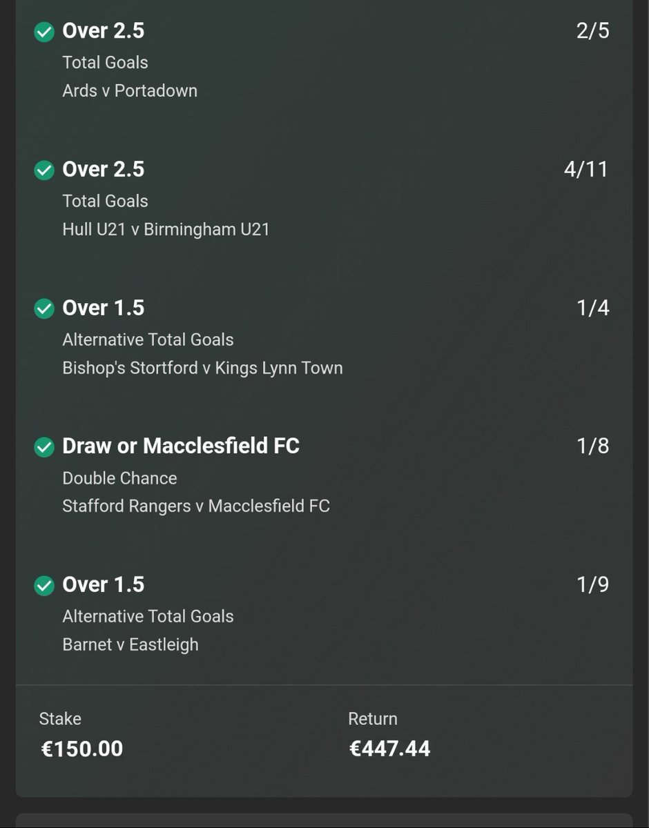 BOOOM! 💥

2/1 TUESDAY ACCA WINS ✅

✅ 5/1 WINNER (Yesterday)
✅ 2/1 WINNER (Today)

Hit ❤️ if you were on !!